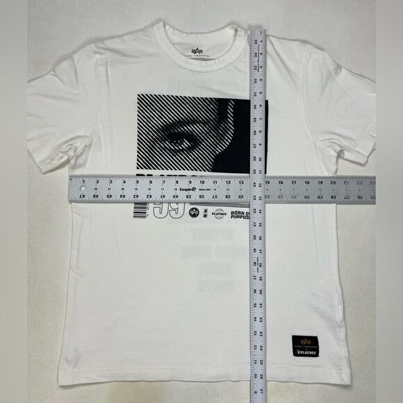 Alpha Industries x Playboy Graphic T-shirt Men Small White Short Sleeve - Picture 7 of 7